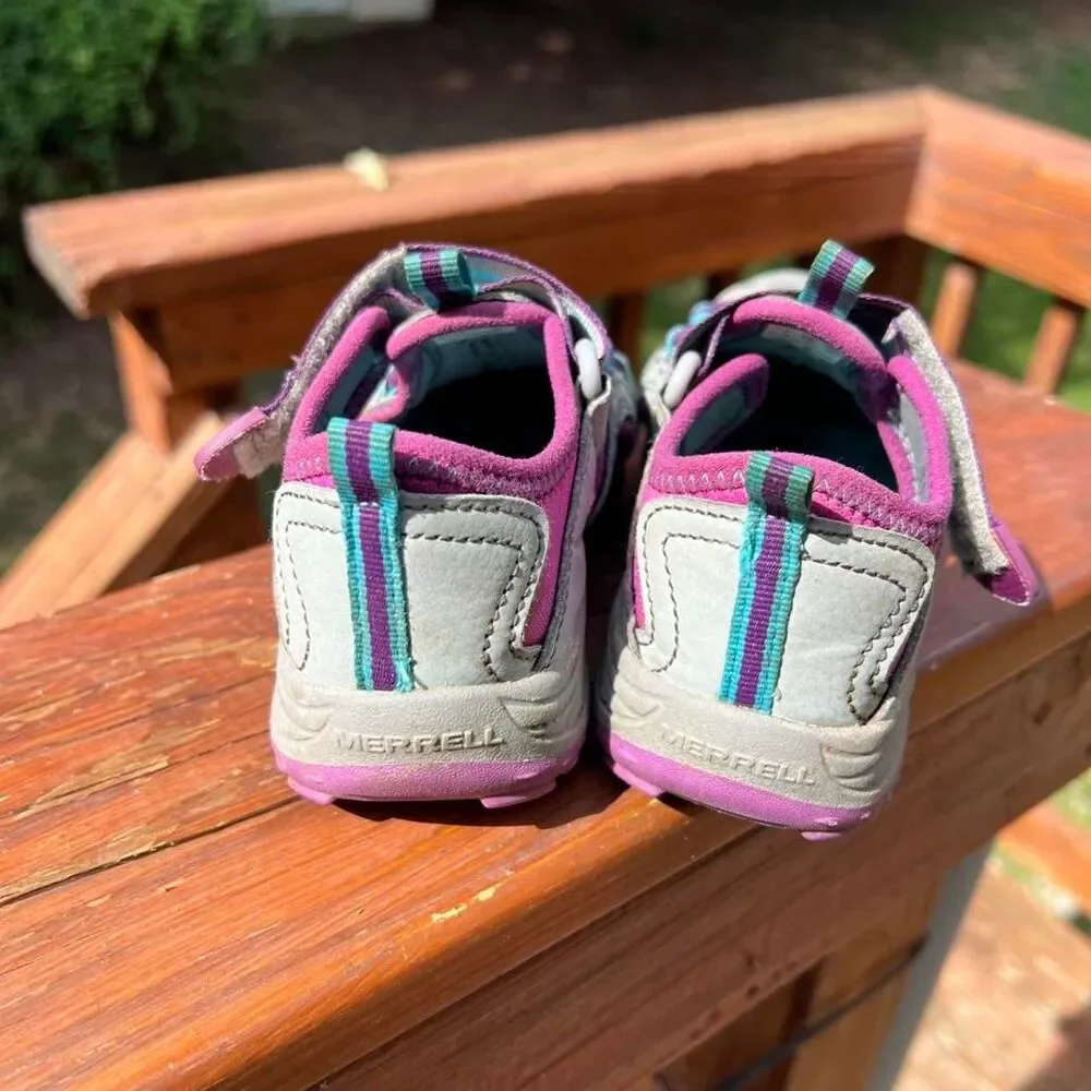 Merrell Youth 11 Hudro 2.0 Grey Purple Outdoor Hiking Play Sandals